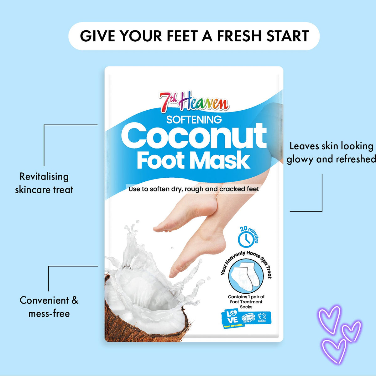 7th Heaven Foot Mask Coconut Fussmaske (1 Paar)