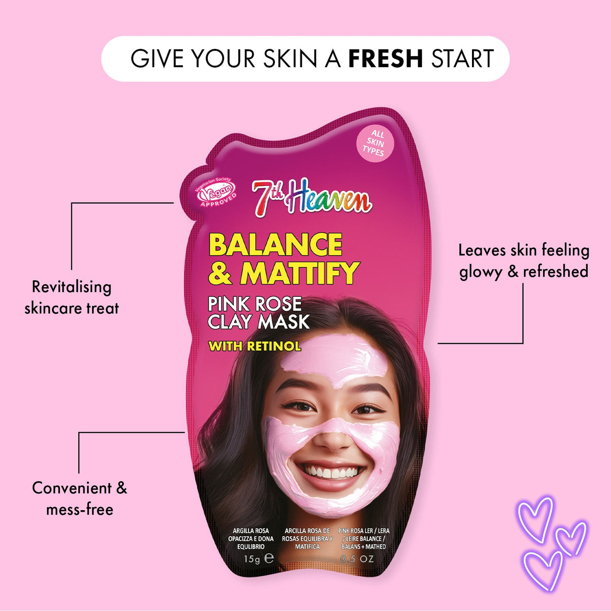 7th Heaven Clay Mask Pink Rose (15g)