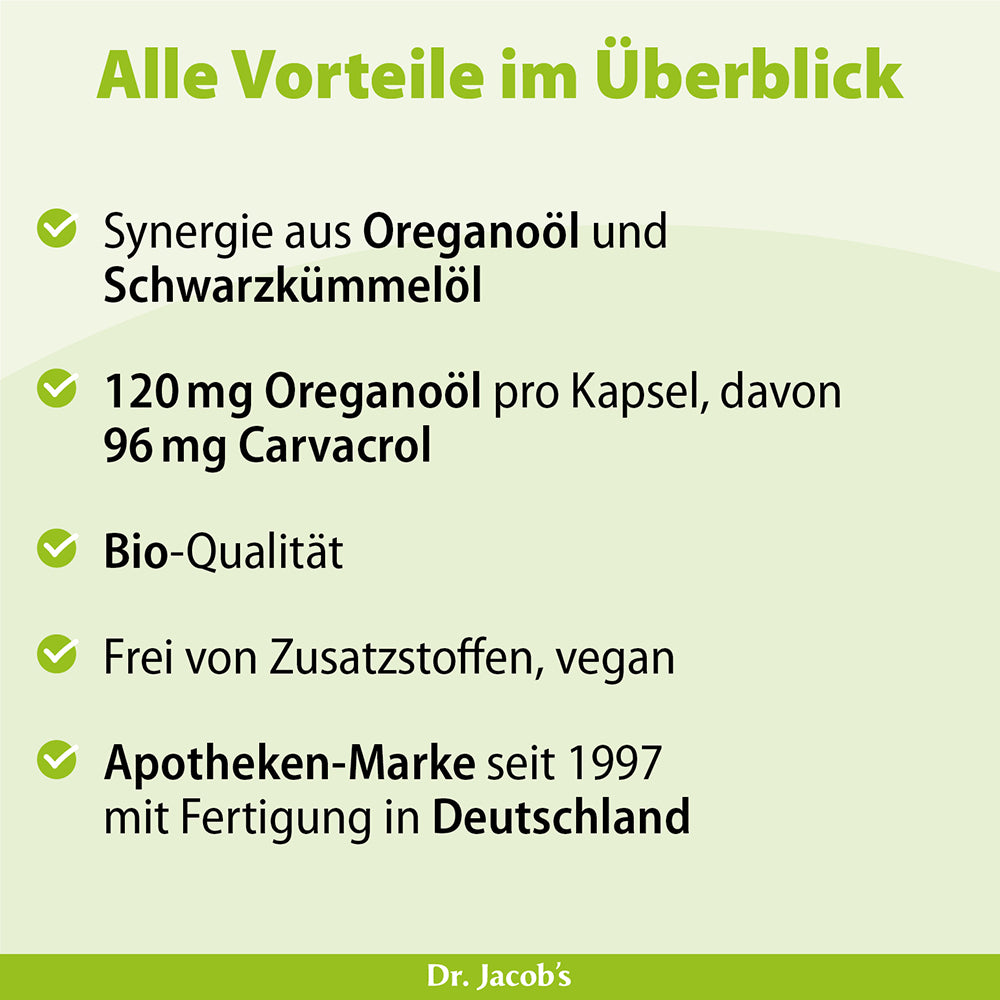 Dr. Jacobs Oregano-Öl Kapseln Bio vegan (60 Stk)