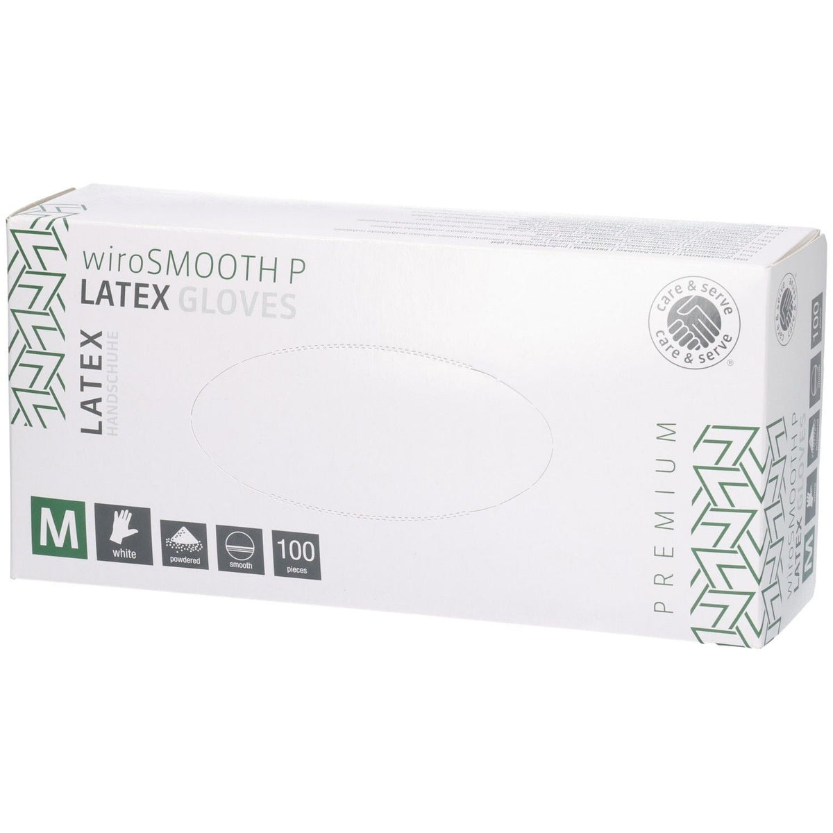 Care & Serve wiroSMOOTH P Untersuchungshandschuhe Latex gepudert Grösse M (100 Stk)