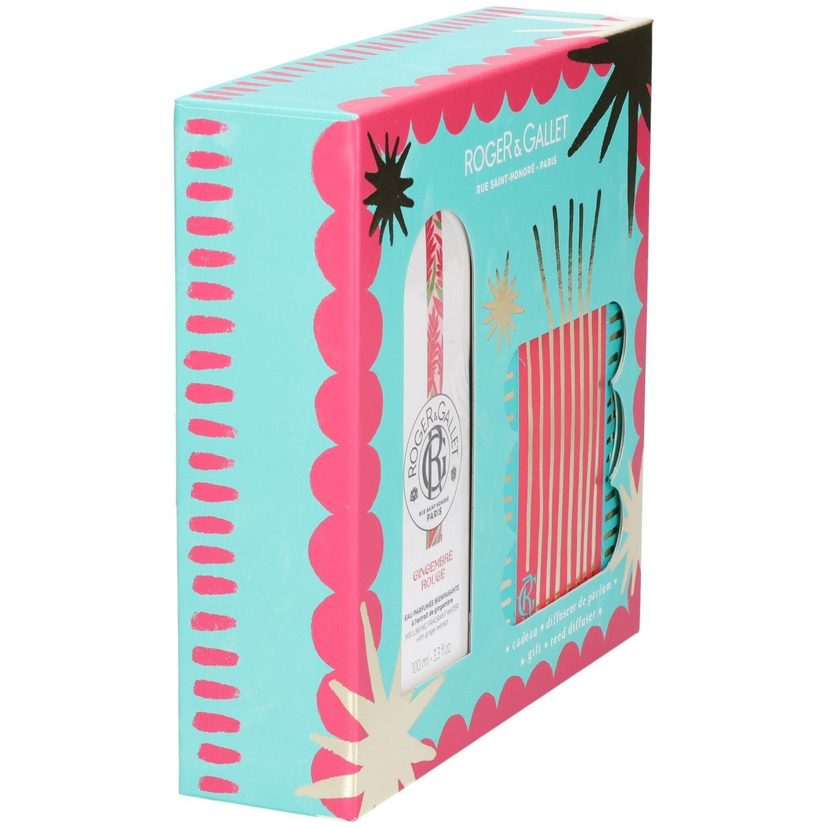ROGER & GALLET Gingembre Rouge Geschenkset Eau Parfumée 100ml mit Duftdiffusor (1 Set)