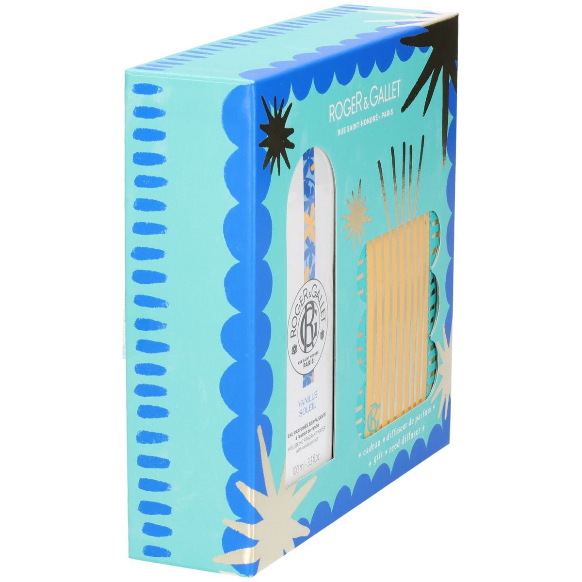 ROGER & GALLET Vanille Soleil Geschenkset Eau Parfumée 100ml mit Duftdiffusor (1 Set)