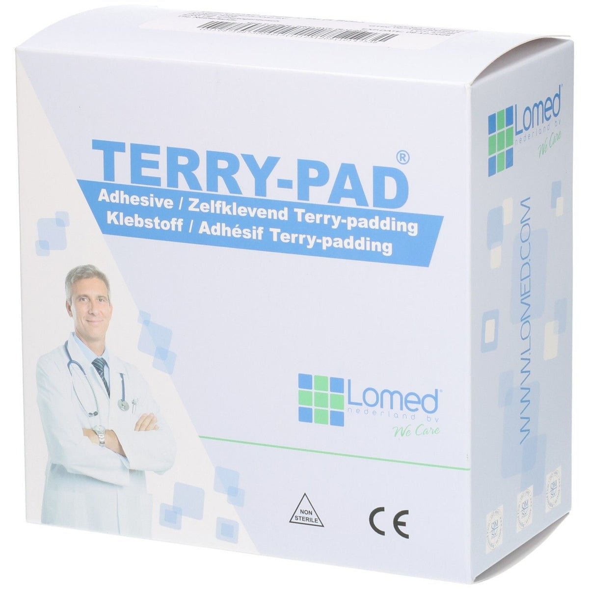Lomed Terry Pad Polster 4cm x 4m x 2mm selbstklebend dehnbar weiss (1 Rolle)