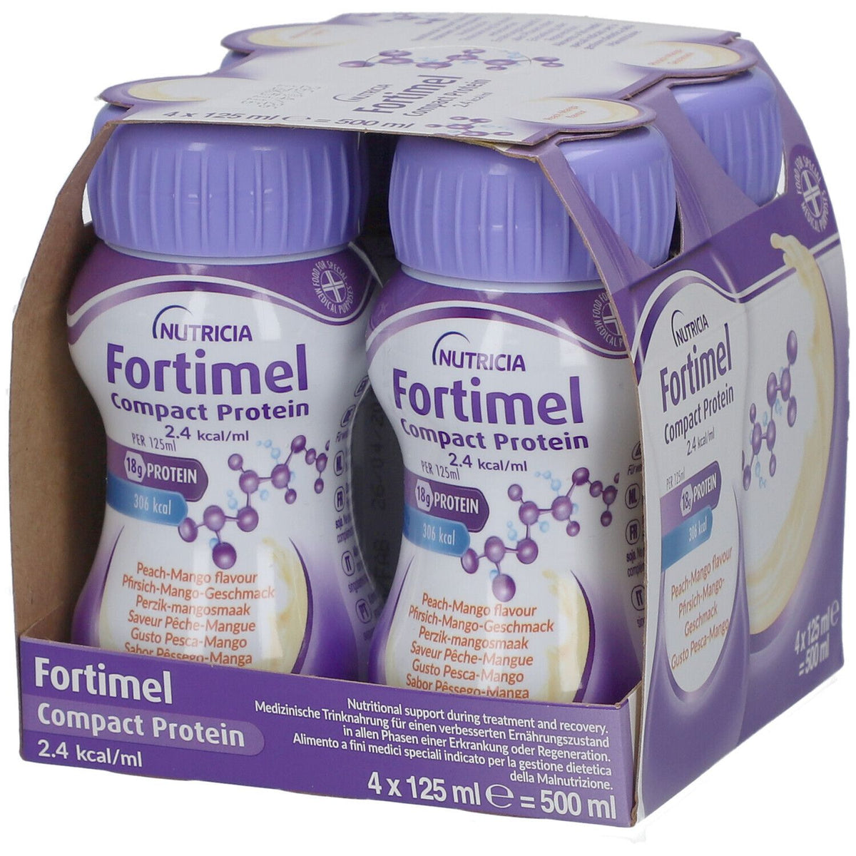 Fortimel Compact Protein 2.4 kcal Pfirsich-Mango (4 x 125ml)
