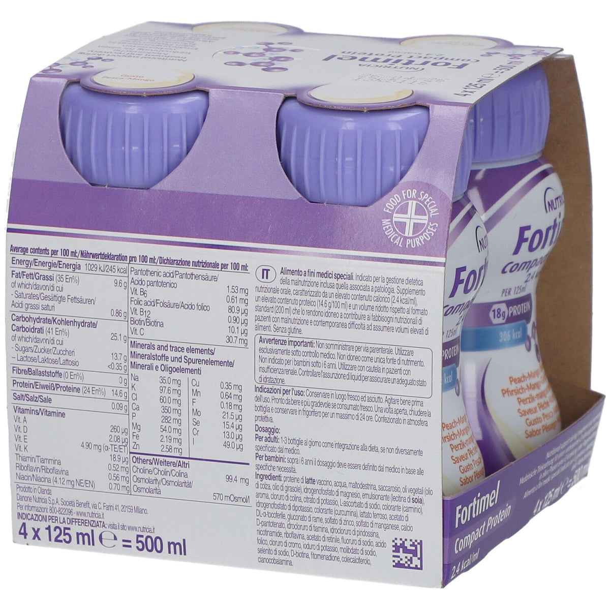Fortimel Compact Protein 2.4 kcal Pfirsich-Mango (4 x 125ml)