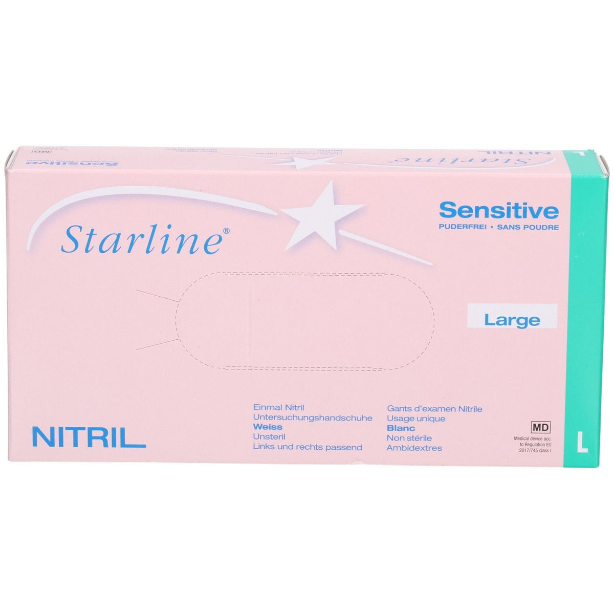 Starline Nitril Sensitive Untersuchungshandschuhe L weiss (100 Stk)