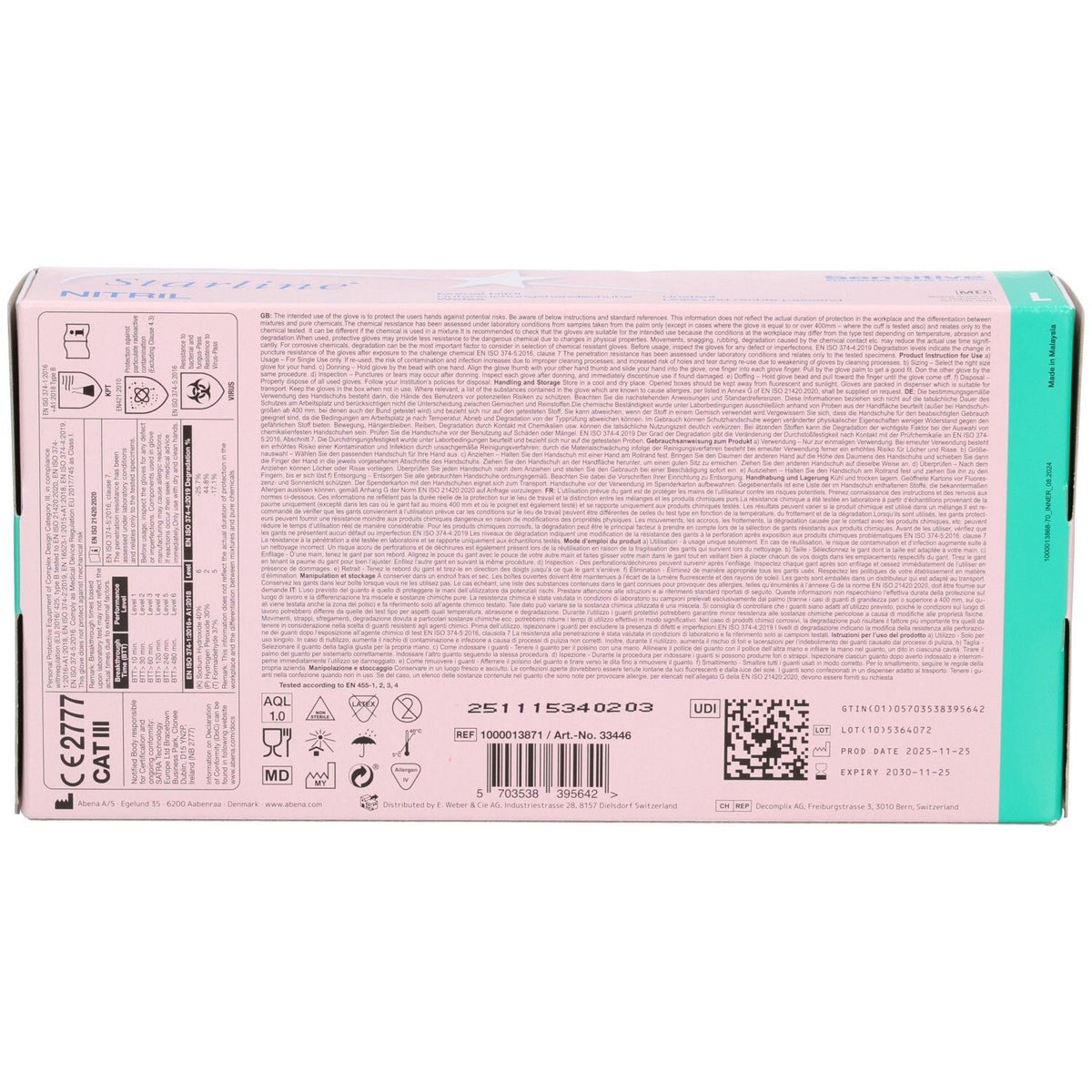 Starline Nitril Sensitive Untersuchungshandschuhe L weiss (100 Stk)