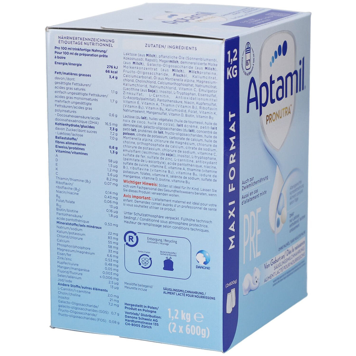 Aptamil Pronutra PRE Anfangsmilch Maxi Format (1200g)