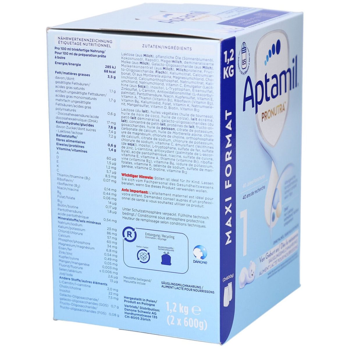 Aptamil Pronutra 1 Anfangsmilch Maxi Format (1200g)