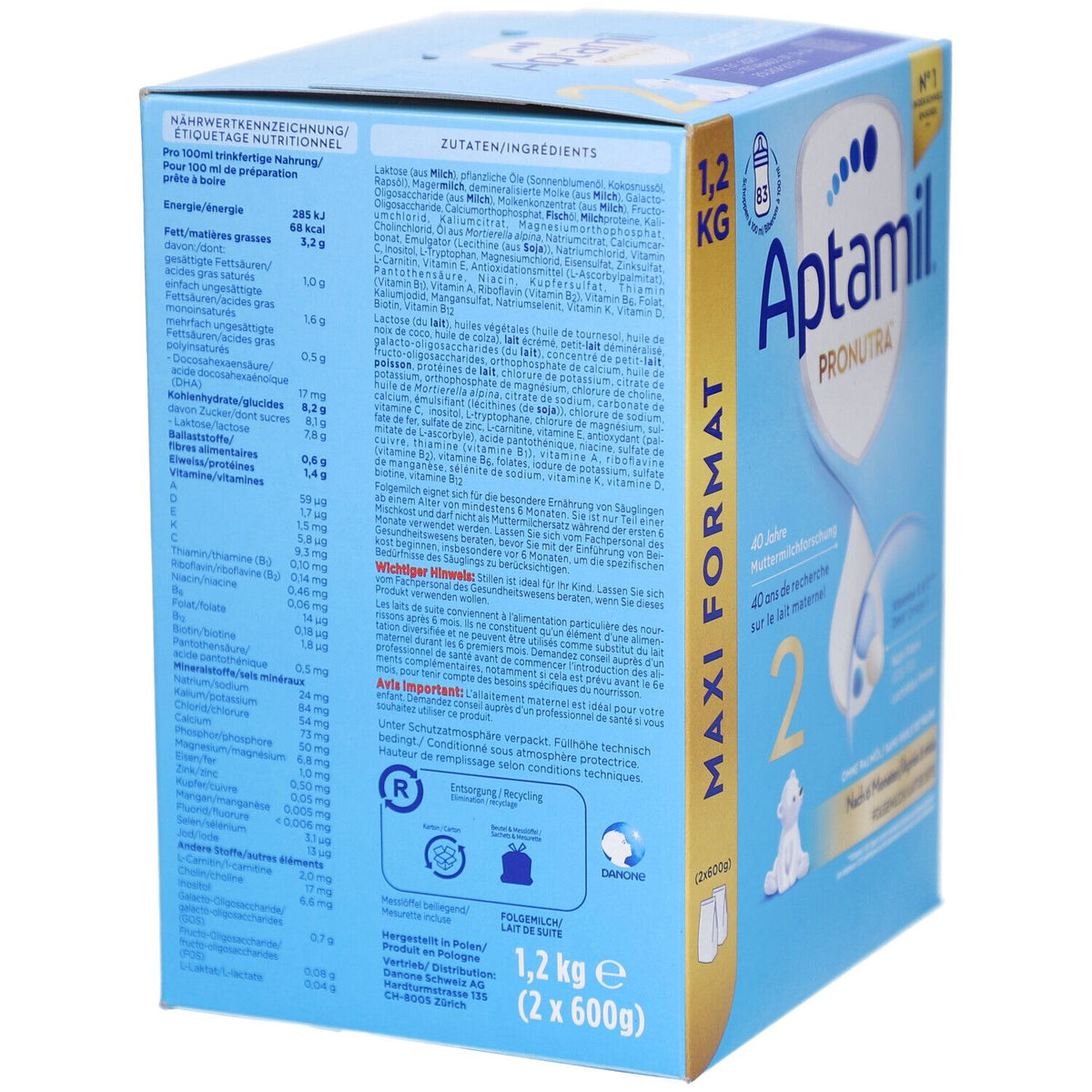 Aptamil Pronutra 2 Folgemilch Maxi Format (1200g)