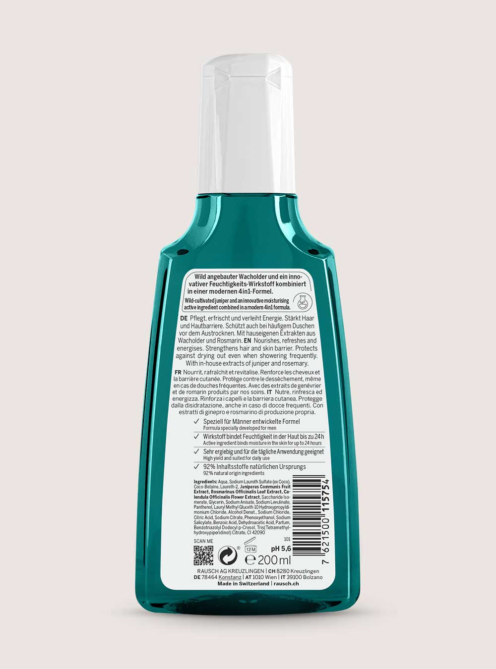 RAUSCH Energy-Boost-Shampoo mit Wacholder (200ml)
