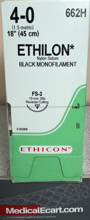 Ethicon Ethilon Nahtmaterial 4-0 schwarz monofil 45cm FS-2 (36 Stk)