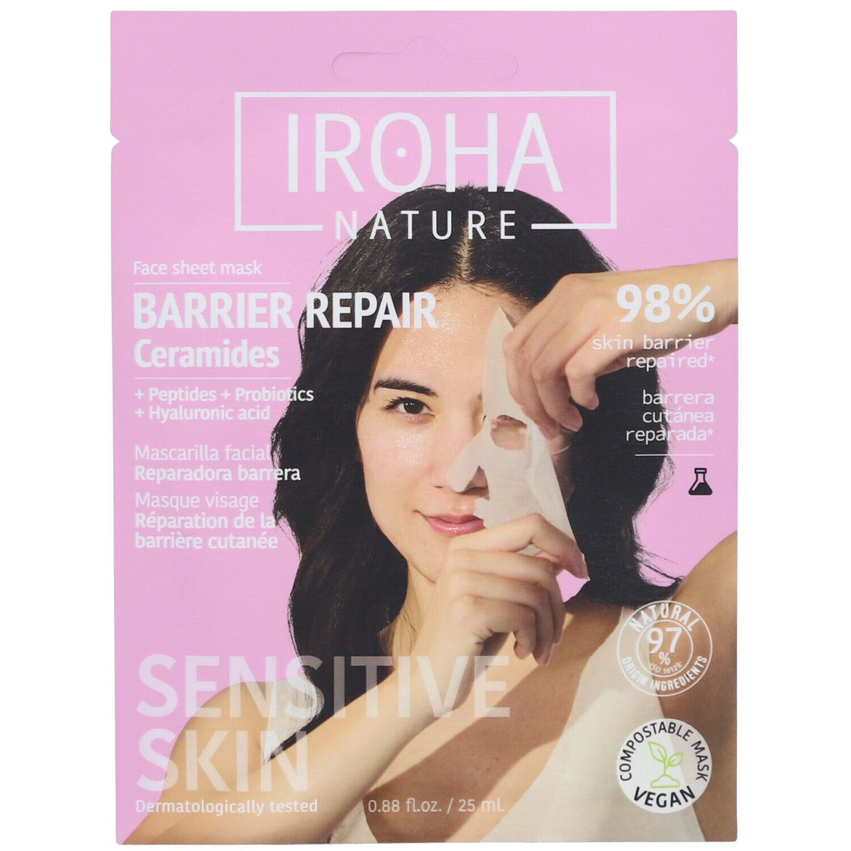 IROHA Masque visage en tissu Sensitive Skin Repair (20ml)