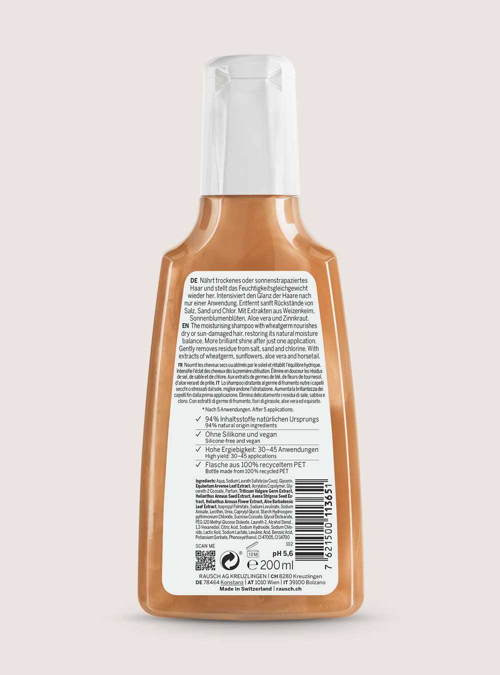 RAUSCH Feuchtigkeits-Shampoo mit Weizenkeim (200ml)