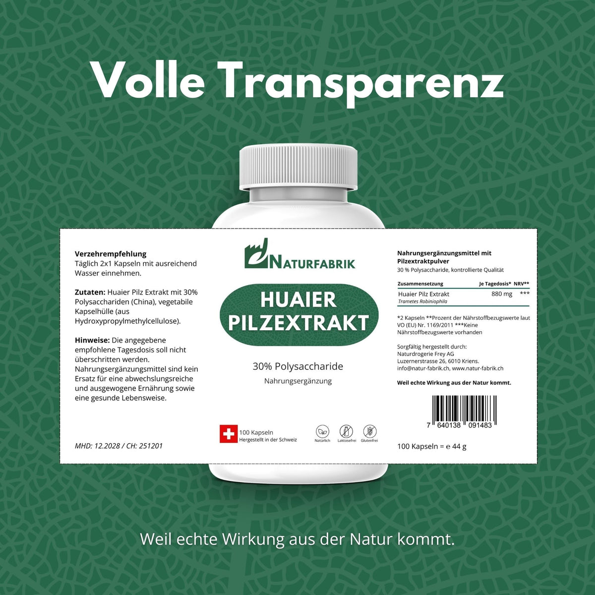 NATURFABRIK Huaier Extrakt Kapseln (100 Stk)
