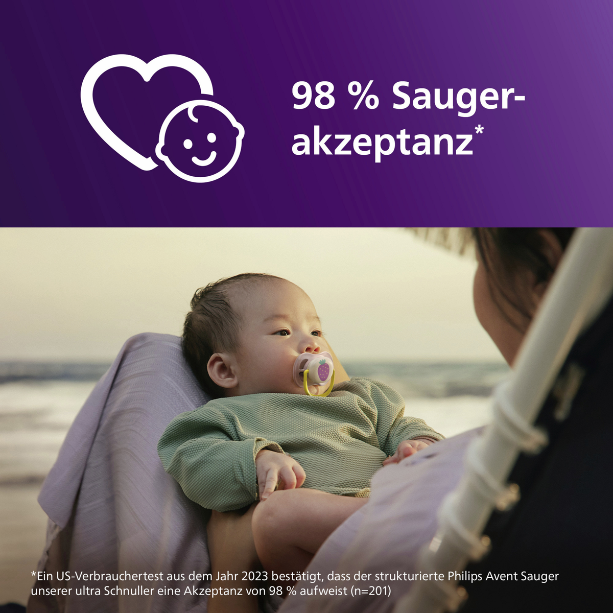 Philips Avent Ultra Air Nuggi 0-6 Monate Vogel/Erdbeere (2 Stk)
