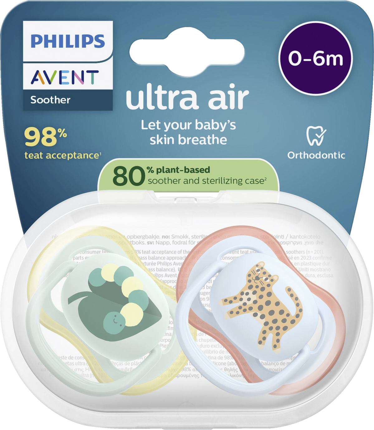 Philips Avent Ultra Air Nuggi 0-6 Monate Raupe/Tiger (2 Stk)
