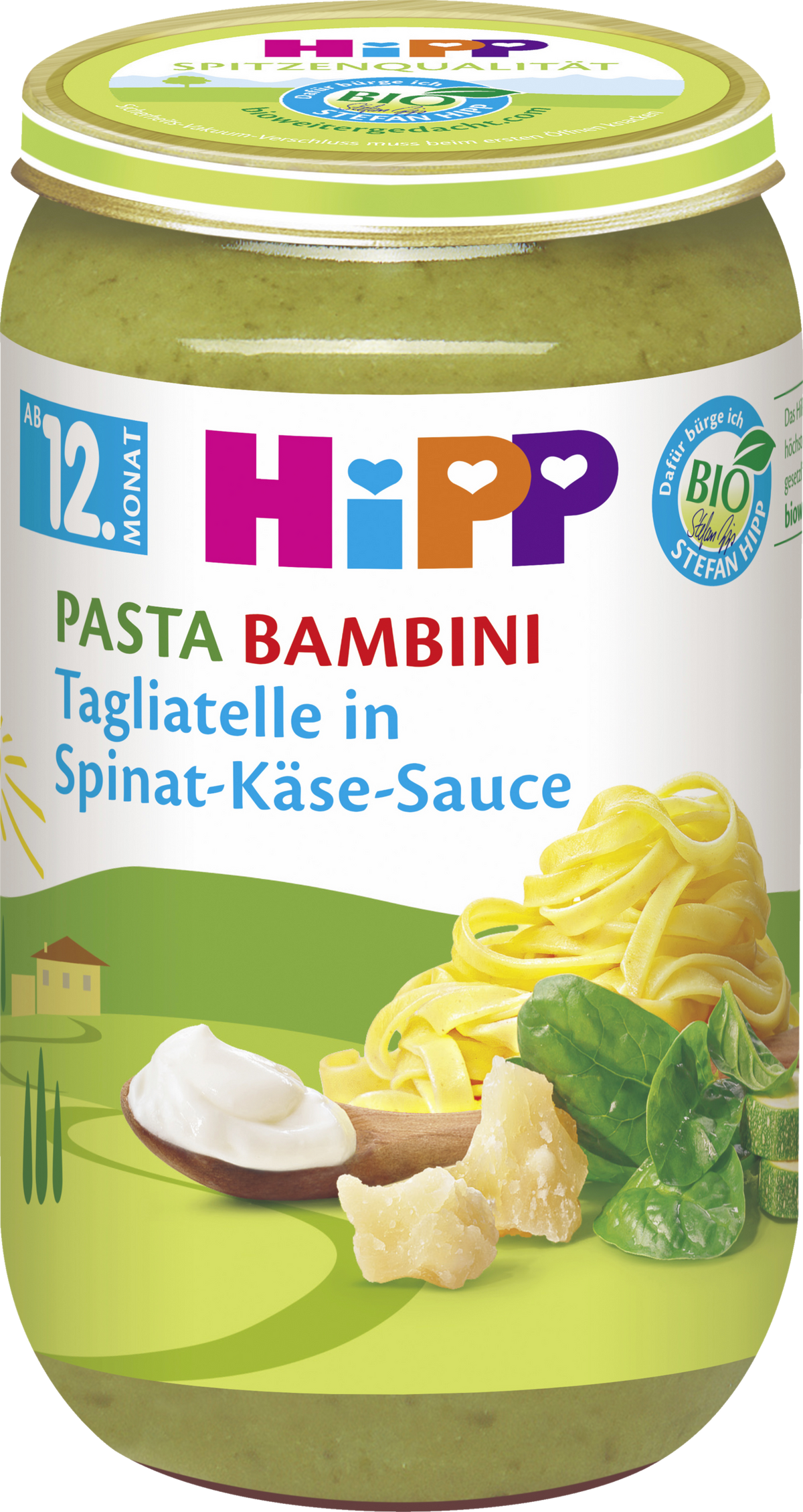 Hipp Bio Tagliatelle in Spinat-Käse-Sauce (250g)