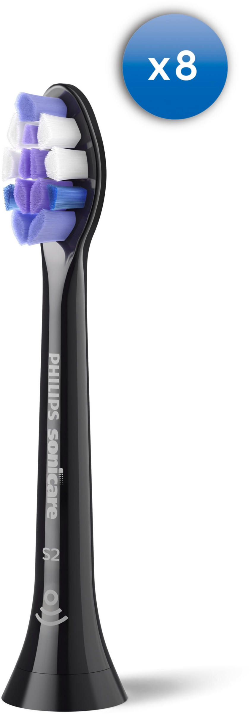 Philips Sonicare S2 Sensitive Aufsteckbürsten HX6058/88 schwarz (8 Stk)