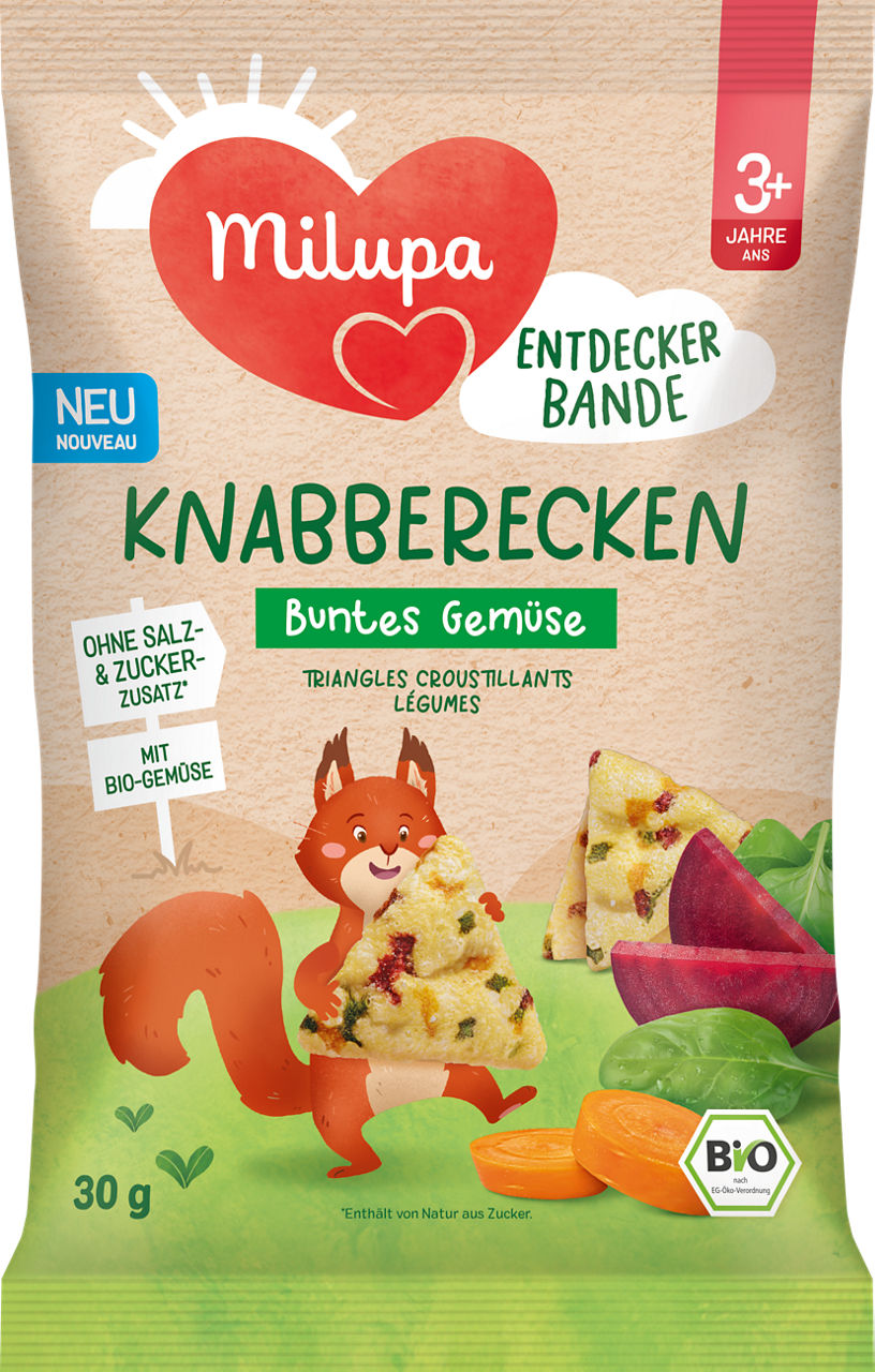 Milupa Bio Knabberecken buntes Gemüse 3+ (30g)