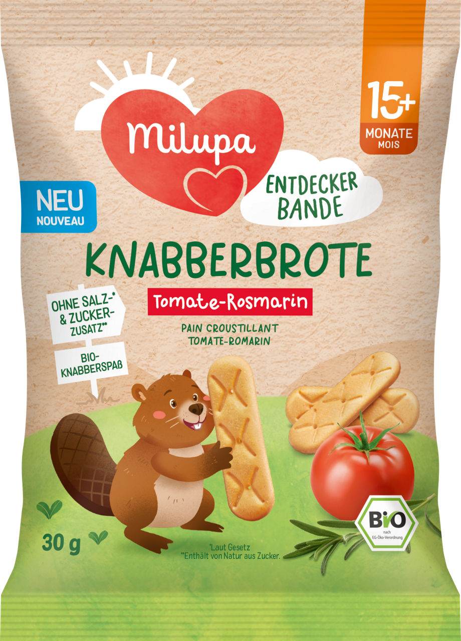 Milupa Bio Knabberbrote Tomate Rosmarin ab 15 Monaten (30g)