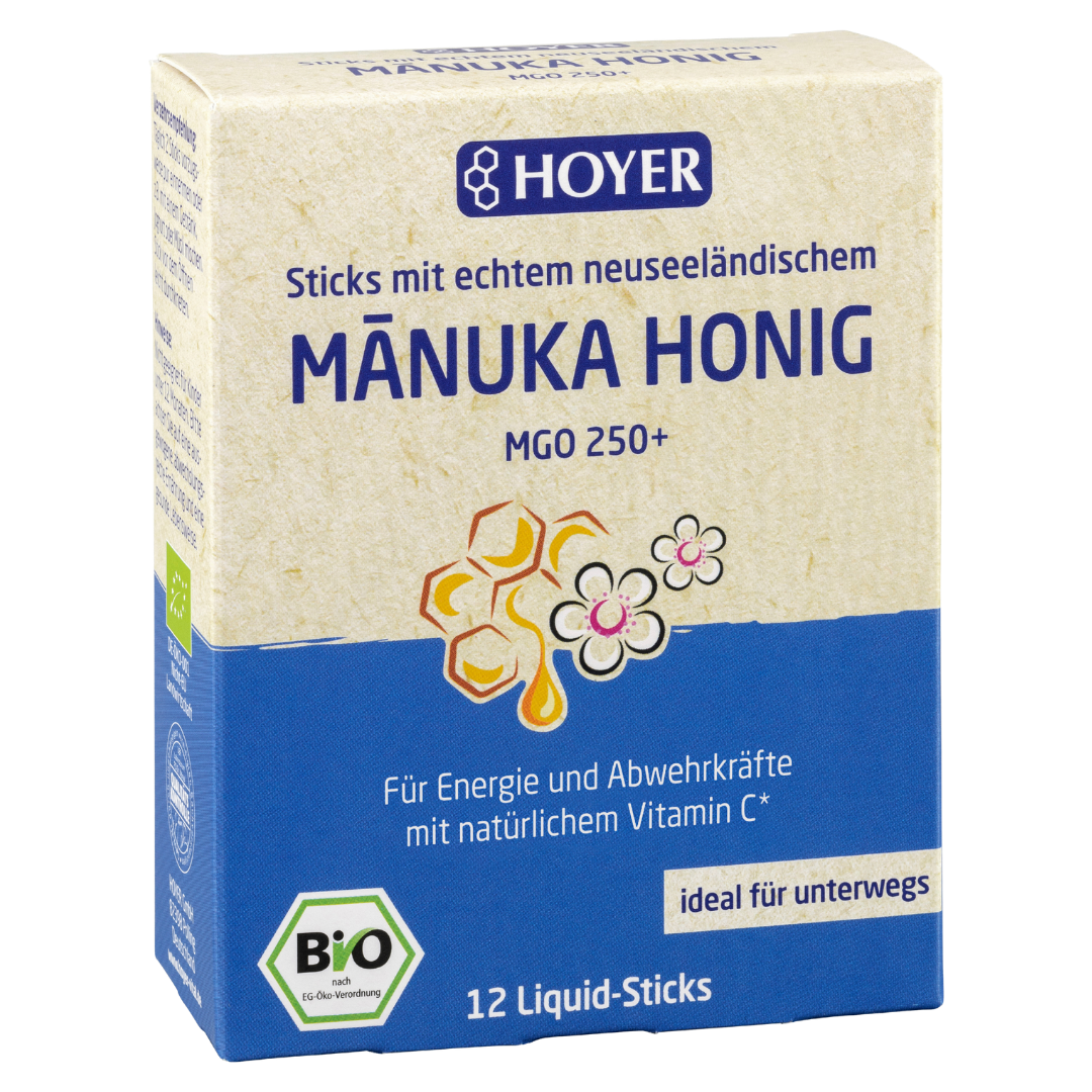 HOYER Manukahonig MGO 250+ Liquid Sticks (12 Stk)