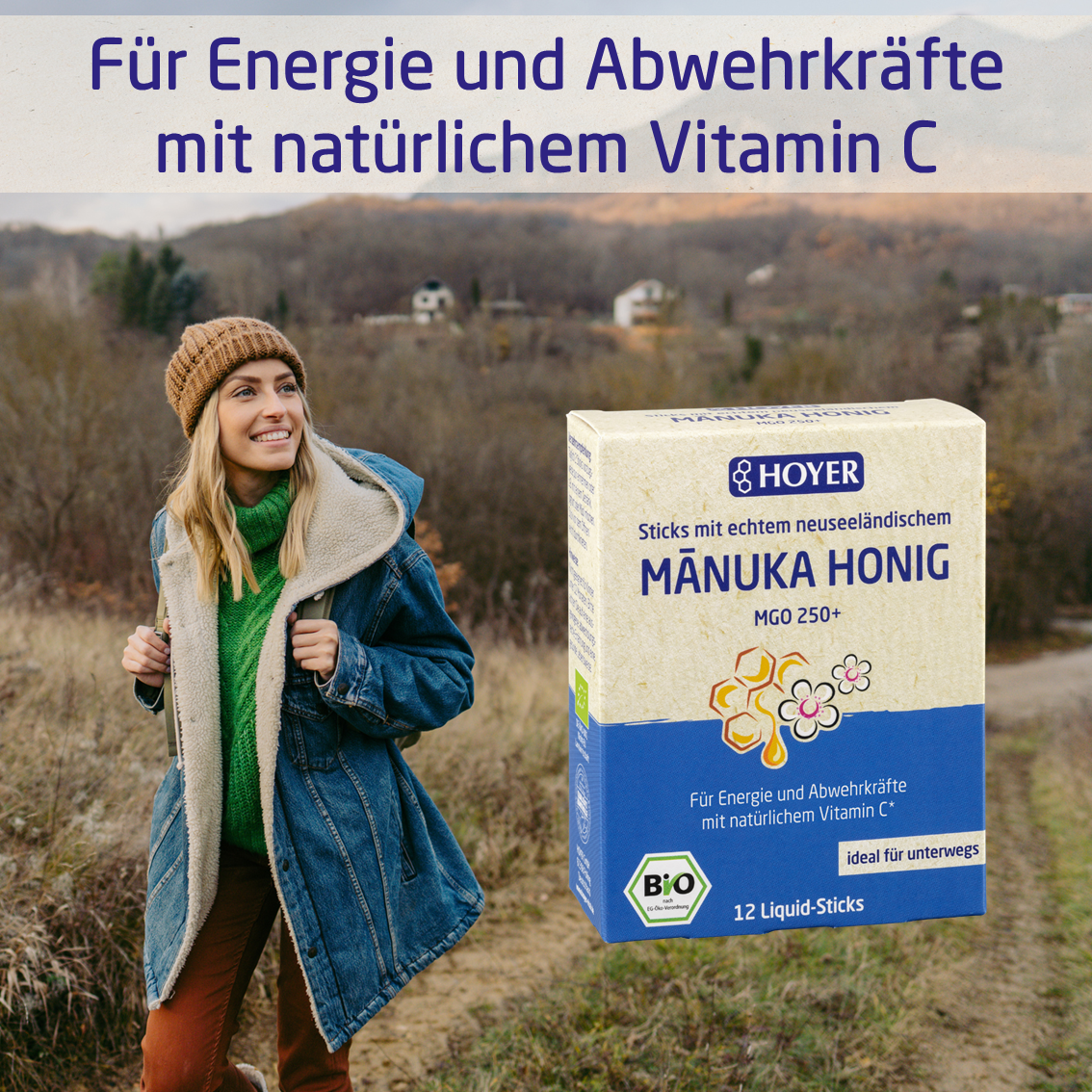 HOYER Manukahonig MGO 250+ Liquid Sticks (12 Stk)