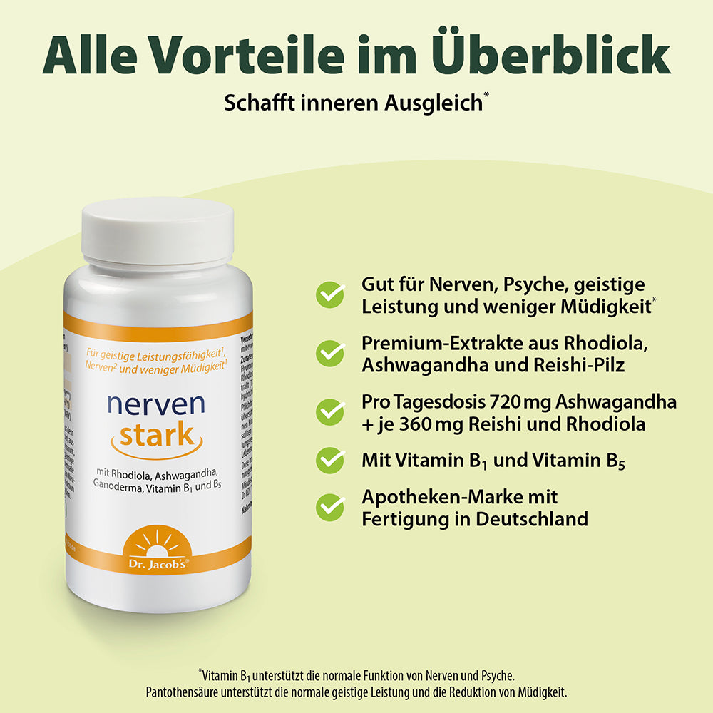 Dr. Jacobs nervenstark Kapseln mit Ashwagandha (100 Stk)