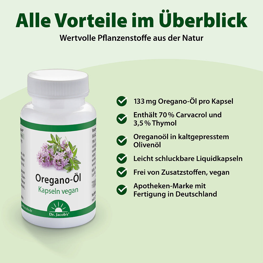 Dr. Jacobs Oregano-Öl Kapseln vegan (60 Stk)