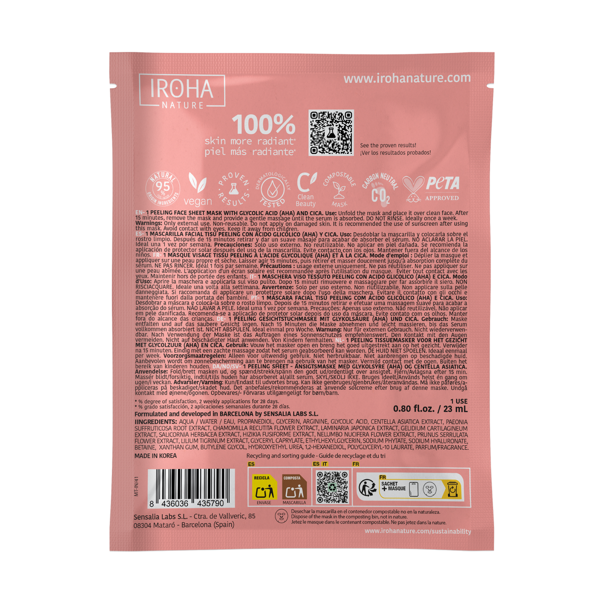 IROHA Tissue Gesichtsmaske Glycolic (20ml)