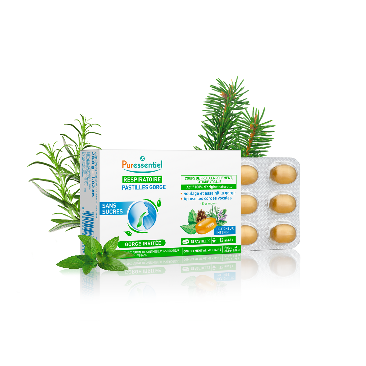 Puressentiel Halspastillen ohne Zucker (18 Stk)