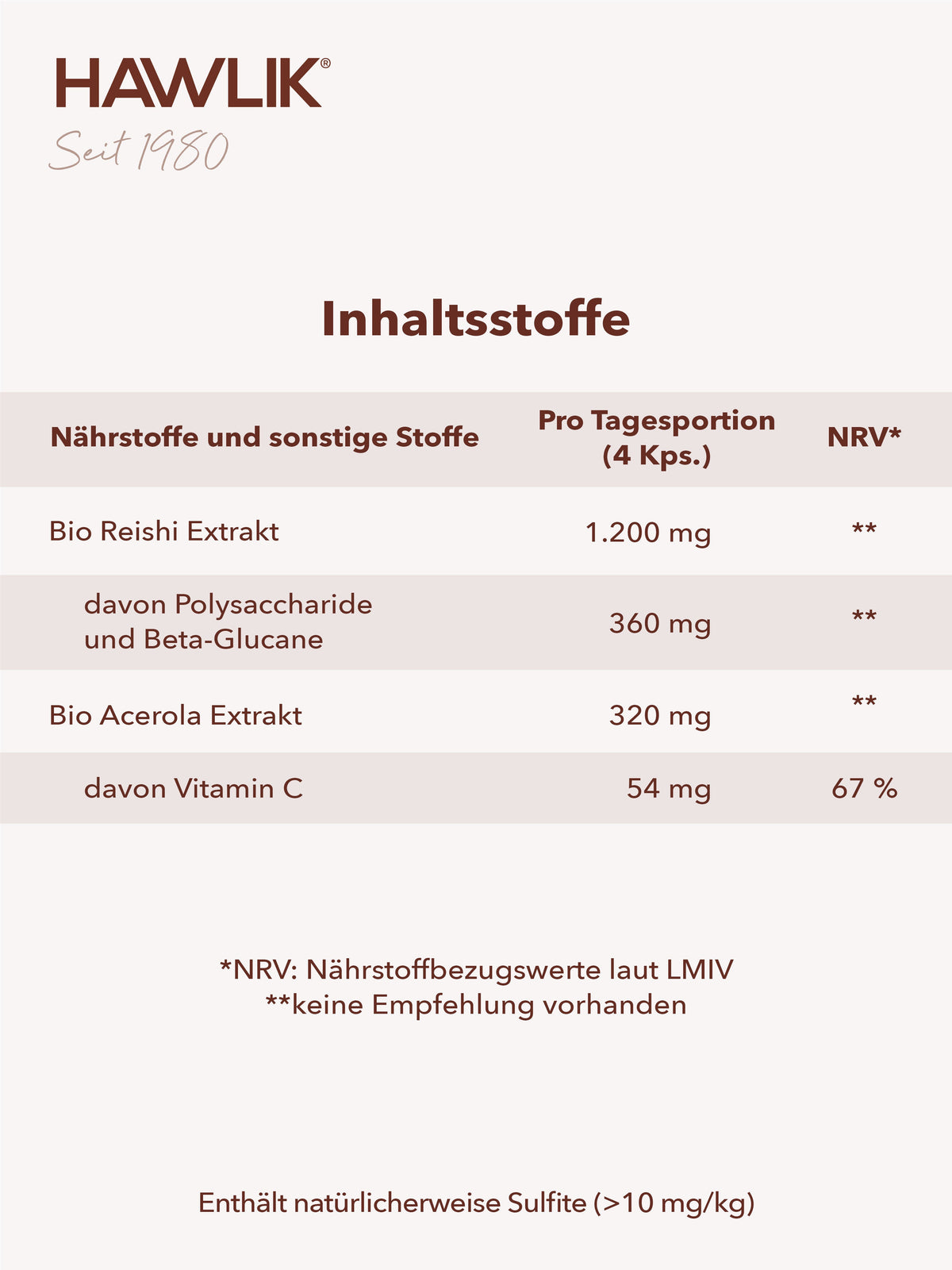 HAWLIK Reishi Extrakt Kapseln (60 Stk)