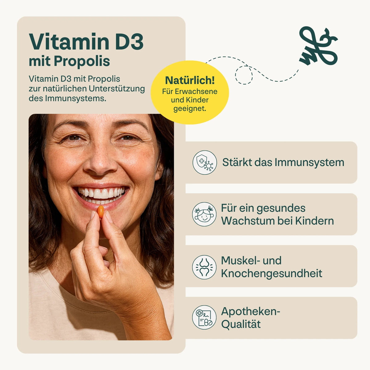 heybee Vitamin D3 2200 IE + Propolis Kapseln (60 Stk)