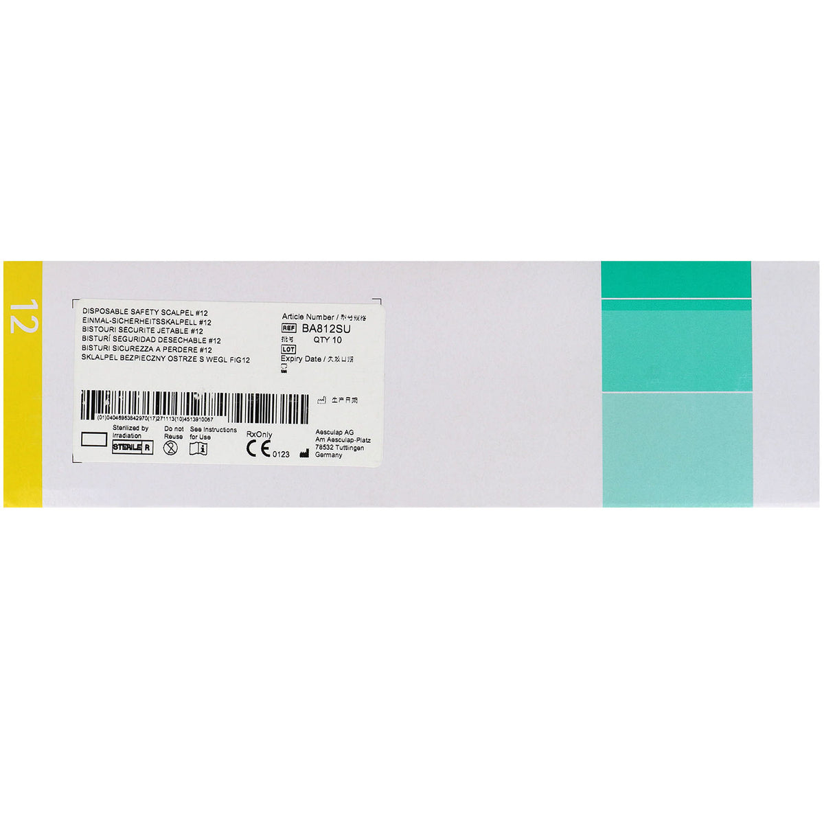Aesculap Einmal-Sicherheitsskalpell Carbonstahl steril Figur 12 (10 Stk)