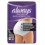 Always Discreet Inkontinenz Pants Max Protection, Grösse L, Hüftumfang 95-125cm (8 Stk)
