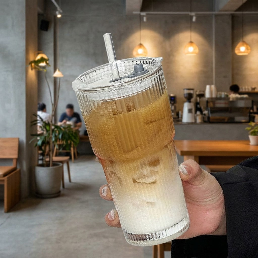 Kanela Kristall Eiskaffee & Kaltgetränke Becher, 600ml (1 Stk)