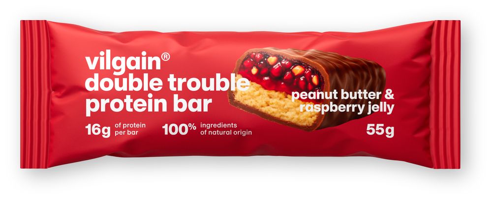 Vilgain Double Trouble Proteinriegel Erdnussbutter & Himbeermarmelade