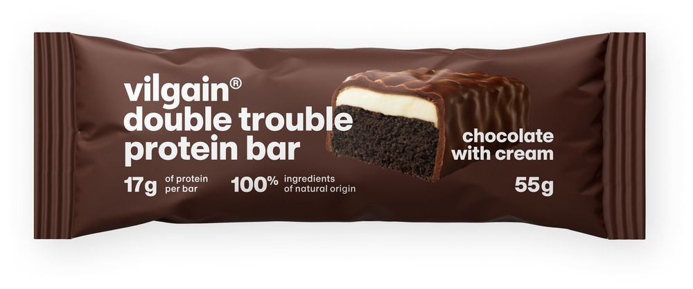 Vilgain Double Trouble Proteinriegel Doppelte Schokolade mit Creme