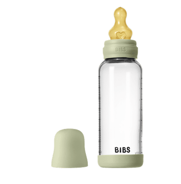 BIBS biberon anticolica in vetro con tettarella in lattice 225ml Salvia (1 pz)