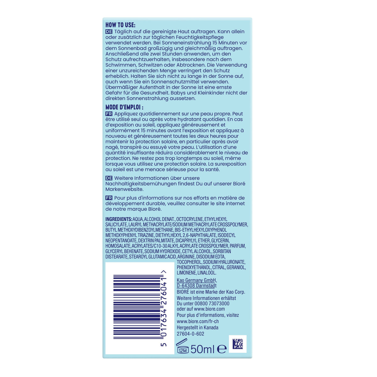 Bioré UV Aqua Rich Feuchtigkeitsfluid Light LSF 50 (50ml)