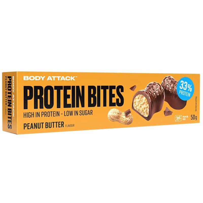 BODY ATTACK Protein Bites, Peanut Butter (50g)