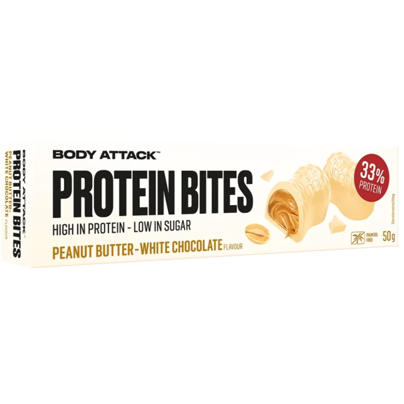 BODY ATTACK Protein Bites, Peanut Butter & White Chocolate (50g)