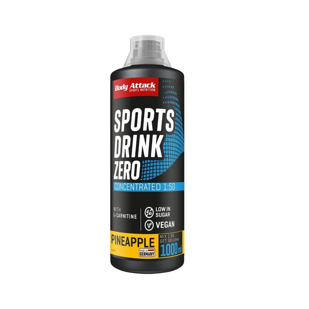 Body Attack Sports Drink Zero, Ananas (1 Liter)