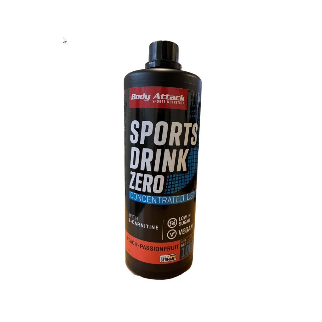 Body Attack Sports Drink Zero, Peach-Passionfruit (1 Liter)