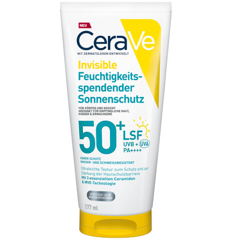 CeraVe Invisible feuchtigkeitsspendender Körper-Sonnenschutz, LSF 50+ (177ml)