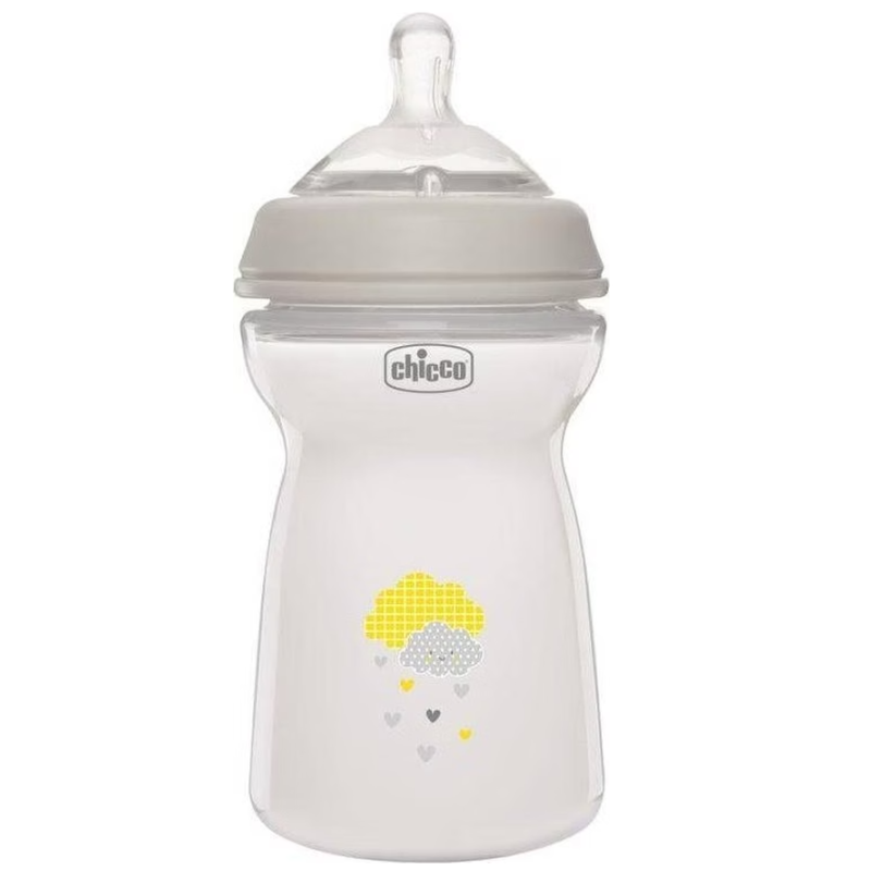 Chicco Natural Feeling 330ml, Silikon-Sauger, ab 6 Monate (1 Stk)