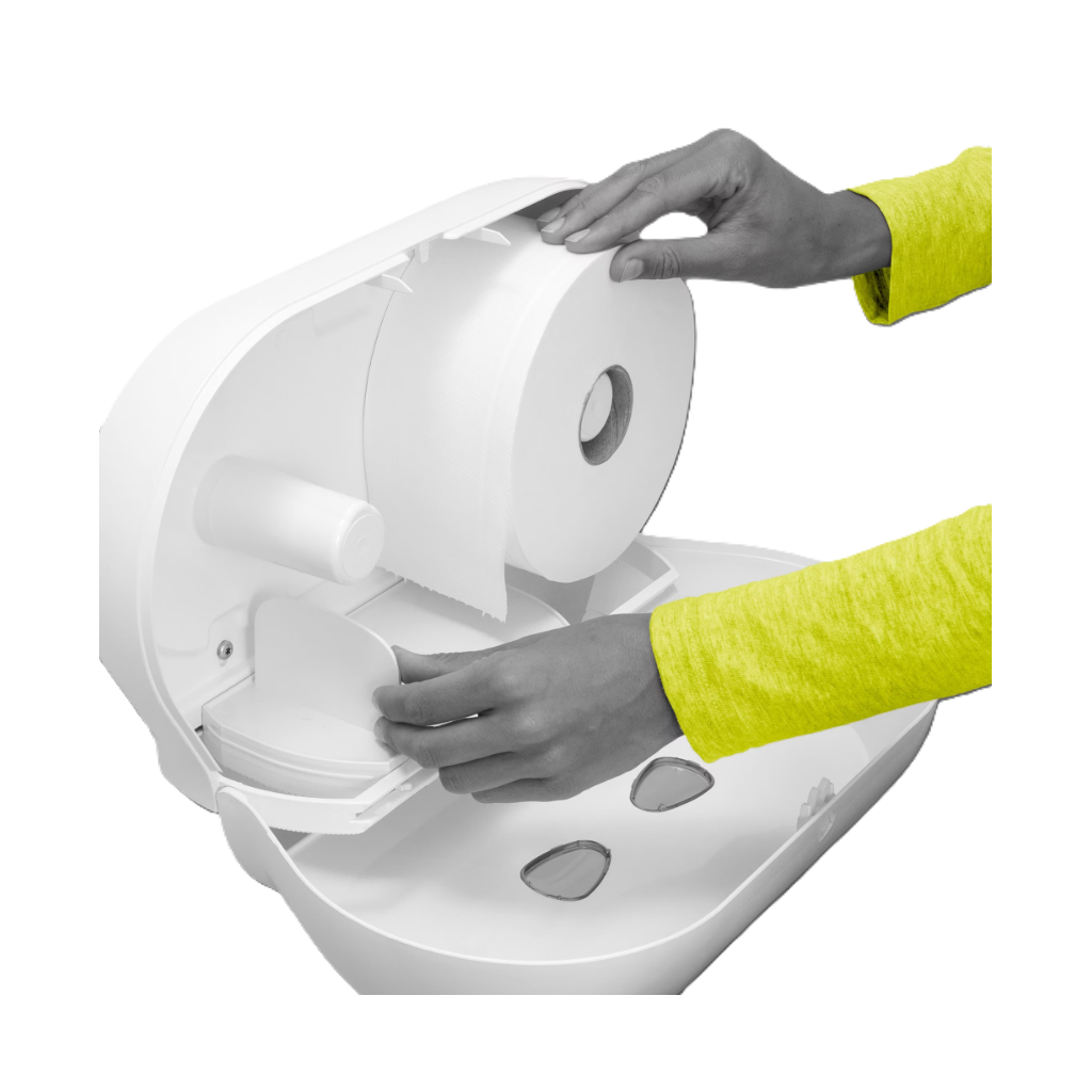 CLEAR+ by CWS Toilettenpapier Mini Jumbo-Rollen, 2-lagig (12 Stk)