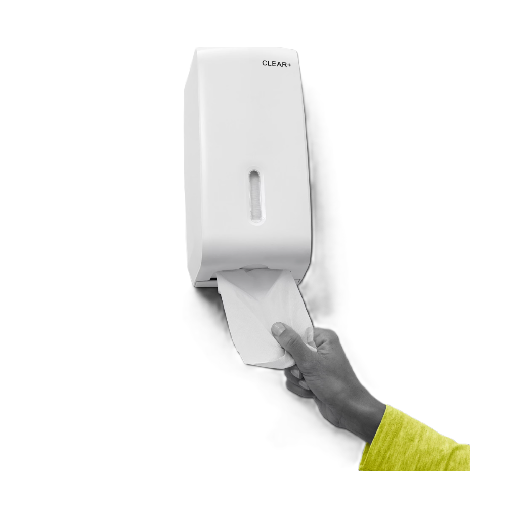 CLEAR+ by CWS Toilettenpapier Einzelblätter V-Falz, 2-lagig (40x265 Blatt)