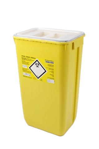 Clinisafe Contenitore di smaltimento 60l giallo con coperchio bianco recycled (1 pz)