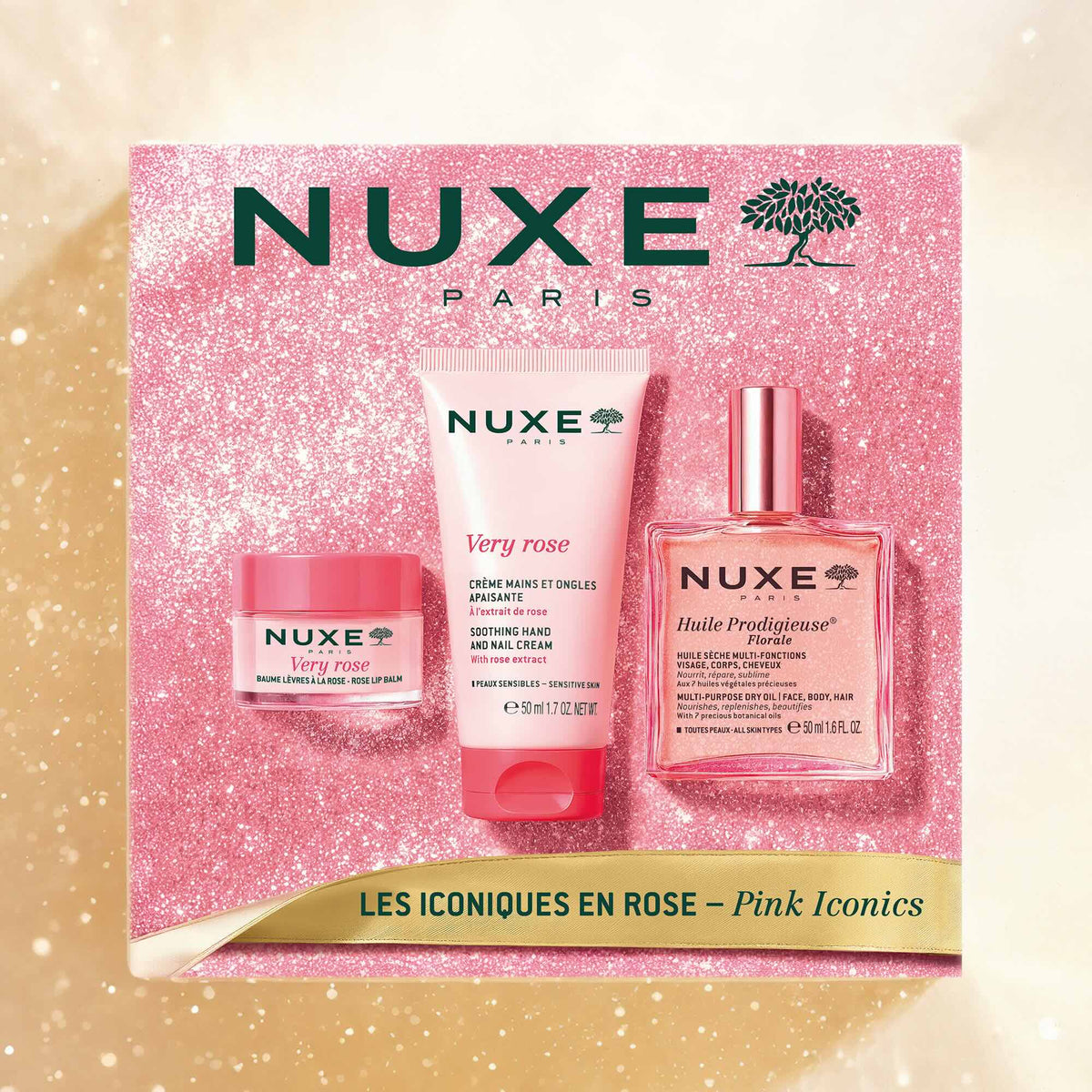 NUXE Weihnachtsset Die Ikonen in Rosa (3 Stk)